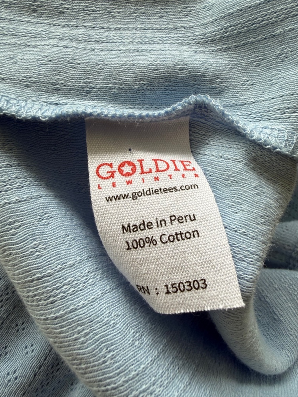 Goldie Lewinter Pointelle Tee : Medium - Picture 6 of 7